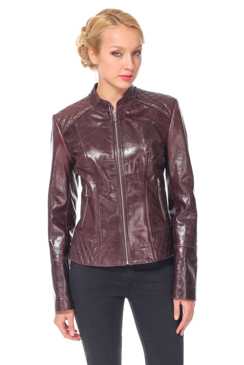 Женская кожаная куртка из натуральной кожи с воротником 0900845