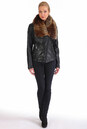 Женская кожаная куртка из натуральной кожи с воротником, отделка енот 0900902-5