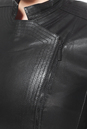 Женская кожаная куртка из натуральной кожи с воротником 0900980-7 вид сзади