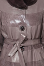 Женская кожаная куртка из натуральной замши и кожи с воротником, отделка кролик 0900023-4