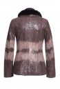 Женская кожаная куртка из натуральной замши (с накатом) с воротником, отделка кролик 0900182-2