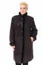 Женское кожаное пальто из натуральной кожи с воротником, отделка норка 0900221-6 вид сзади