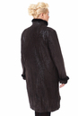 Женское кожаное пальто из натуральной кожи с воротником, отделка норка 0900221-8 вид сзади