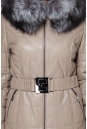 Женская кожаная куртка из натуральной кожи с капюшоном, отделка лиса 0900006-4