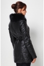 Женская кожаная куртка из натуральной кожи с воротником, отделка енот 0900004-3
