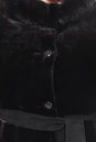 Шуба из мутона с капюшоном, отделка норка 1300693-11 вид сзади