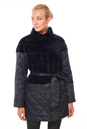 Женское пальто с воротником - астраган/текстиль 1300657-3