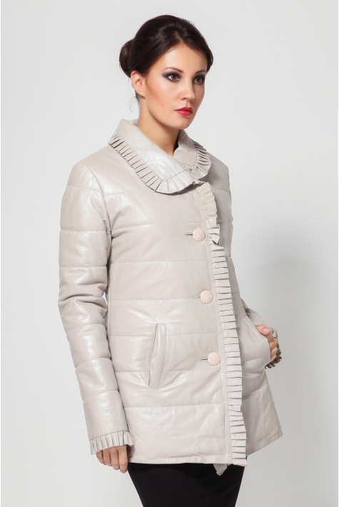 Женская кожаная куртка из натуральной кожи с воротником 0900053