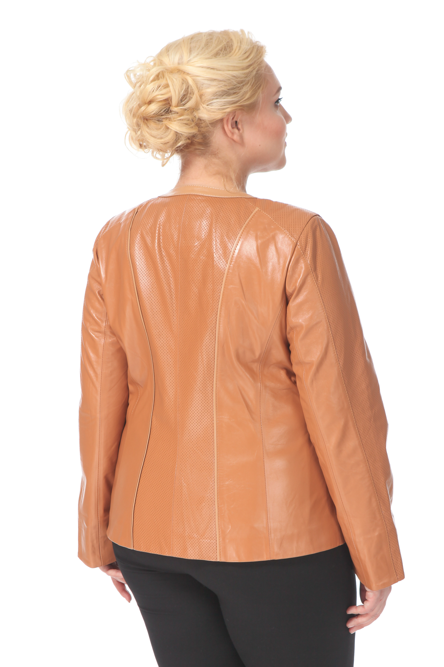 Женская кожаная куртка из натуральной кожи, без отделки