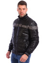 Мужская кожаная куртка из натуральной кожи утепленная  с воротником 0900747