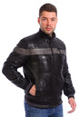 Мужская кожаная куртка из натуральной кожи утепленная  с воротником 0900747-4