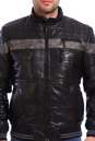 Мужская кожаная куртка из натуральной кожи утепленная  с воротником 0900747-5