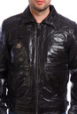 Мужская кожаная куртка из натуральной кожи утепленная, отделка овчина 0900753-4