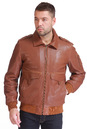 Мужская кожаная куртка из натуральной кожи утепленная, отделка овчина 0900857-7