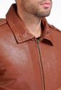 Мужская кожаная куртка из натуральной кожи утепленная, отделка овчина 0900857-8