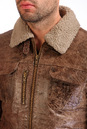 Мужская кожаная куртка из натуральной кожи утепленная, отделка искусственный мех 0900869-5