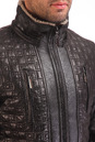 Мужская кожаная куртка из натуральной кожи с капюшоном, отделка овчина 0900891-7