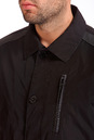 Мужская куртка из текстиля с воротником, отделка искусственная кожа 0900898-3