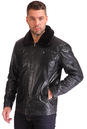 Мужская кожаная куртка из натуральной кожи утепленная, отделка искусственный мех 0900915