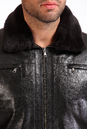 Мужская кожаная куртка из натуральной кожи утепленная, отделка искусственный мех 0900915-3
