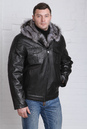 Мужская кожаная куртка из натуральной кожи на меху с капюшоном, отделка тоскана 0901037