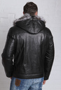 Мужская кожаная куртка из натуральной кожи на меху с капюшоном, отделка тоскана 0901037-3