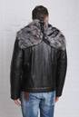 Мужская кожаная куртка из натуральной кожи на меху с капюшоном, отделка тоскана 0901037-4