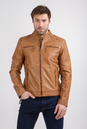 Мужская кожаная куртка из натуральной кожи с воротником 0901180