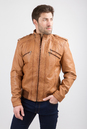 Мужская кожаная куртка из натуральной кожи с воротником 0901184
