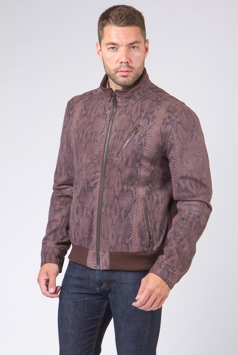 Мужская кожаная куртка из натуральной кожи с воротником 0901500