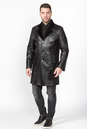 Мужское кожаное пальто из натуральной кожи с воротником 0901917-4