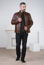 Мужская кожаная куртка из натуральной кожи с воротником 0902198-2