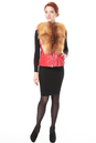 Женская кожаная куртка из натуральной кожи с воротником, отделка лиса 0900205-2