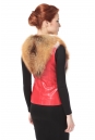 Женская кожаная куртка из натуральной кожи с воротником, отделка лиса 0900205-3