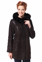 Женское кожаное пальто из натуральной кожи с капюшоном, отделка норка 0900219