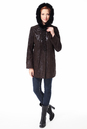 Женское кожаное пальто из натуральной кожи с капюшоном, отделка норка 0900219-4