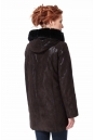 Женское кожаное пальто из натуральной кожи с капюшоном, отделка норка 0900219-3