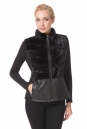 Женская кожаная куртка из натуральной кожи с воротником, отделка норка 0900274