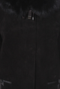 Женское кожаное пальто из натуральной замши с воротником, отделка песец 0900291-4