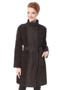 Женское кожаное пальто из натуральной замши с воротником 0900294
