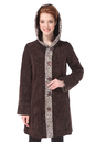 Женское кожаное пальто из натуральной замши с капюшоном 0900297