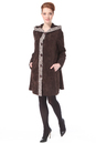 Женское кожаное пальто из натуральной замши с капюшоном 0900297-3