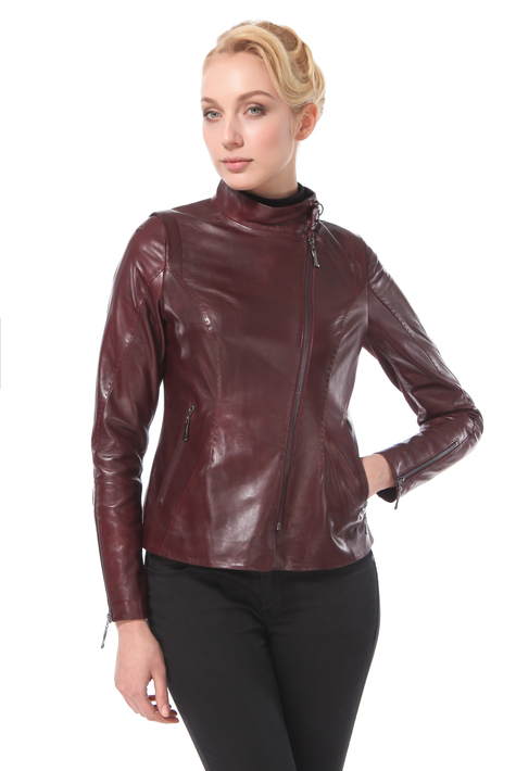 Женская кожаная куртка из натуральной кожи с воротником 0900305