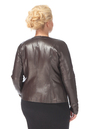 Женская кожаная куртка из натуральной кожи без воротника 0900306-7 вид сзади