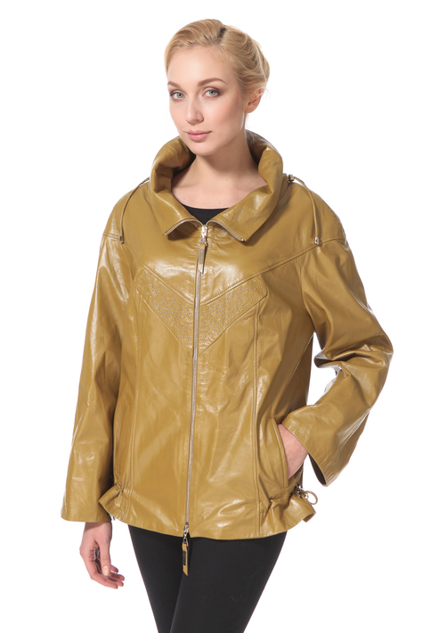 Женская кожаная куртка из натуральной кожи с воротником 0900320