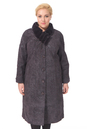 Женское кожаное пальто из натуральной замши (с накатом) с воротником,  отделка норка 0900351-6