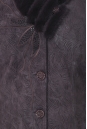 Женское кожаное пальто из натуральной замши (с накатом) с воротником,  отделка норка 0900351-5