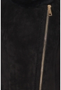 Женская кожаная куртка из натуральной замши с воротником, отделка кролик 0900363-3