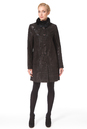 Женское кожаное пальто из натуральной замши (с накатом) с воротником,  отделка норка 0900364-7