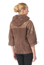 Женская кожаная куртка из натуральной замши (с накатом) с капюшоном, отделка норка 0900399-4